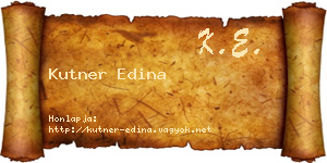 Kutner Edina névjegykártya